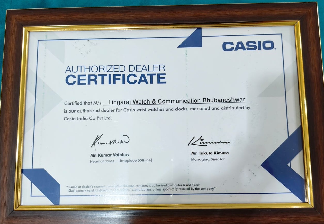 Casio Authorized Dealer Certificate