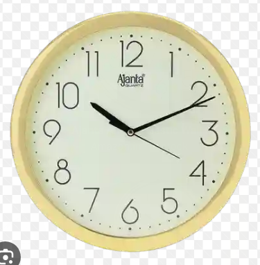Ajanta Quartz Slim Gold-Tone Analog Wall Clock (Model: 397)