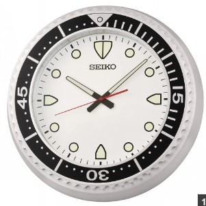 Seiko Diver's Watch Style White Round Wall Clock (Model: QXA849W)