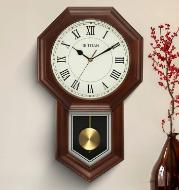 Titan Grandeur Octagonal Classic Wooden Pendulum Wall Clock (Model: W0009P)