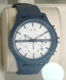 Armani Exchange Blue Chronograph Silicon Men's Watch (Model: AX1325)