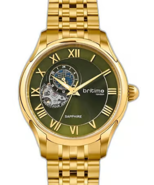 Britime London Stellar Skeleton Square Two-Tone Automatic Watch