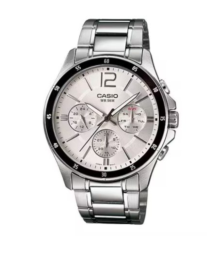 Casio Enticer Multi-Hand Two-Tone Stainless Steel Men's Watch (Model: MTP-1374SG-1A)