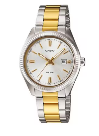 Casio Enticer Two-Tone Stainless Steel Women's Watch (Model: LTP-1302PSG-7AVEF)