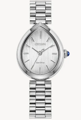 Citizen L Ambiluna Tear Drop Silver Dial Stainless Steel Women's Watch (Model: EG7070-51A)