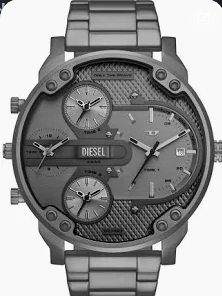 Diesel Mr. Daddy 2.0 Four-Time Zone Gunmetal Stainless Steel Men's Watch (Model: DZ7314)