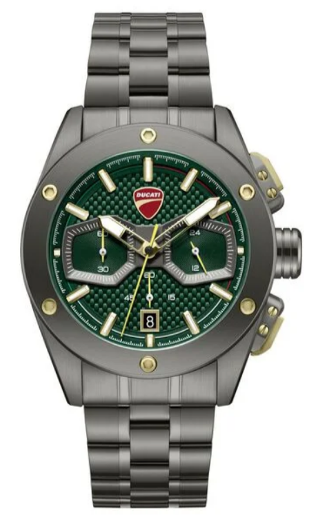 Ducati Supermotos Green Dial Stainless Steel Chronograph Watch (Model: DTWGI0002201W)