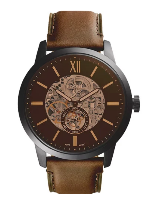 Fossil Townsman Brown Skeleton Dial Brown Leather Automatic Men's Watch (Model: ME3061)