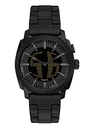 Fossil Machine Big Tic Black Dial Stainless Steel Men's Watch (Model: FS6026)