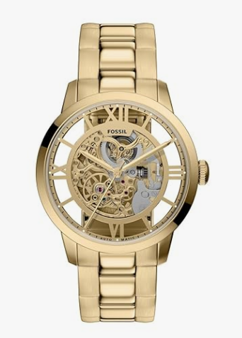 Fossil Townsman Gold Skeleton Dial Stainless Steel Automatic Men's Watch (Model: ME3110)