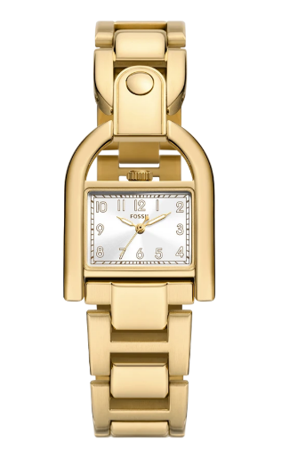 Fossil Harwell Silver Dial Gold Stainless Steel Bangle Women's Watch (Model: ES5324)