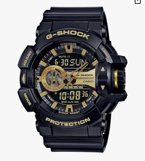 Casio G-Shock Rotary Switch Gold Accent Men's Watch (Model: GA-400GB-1A9)