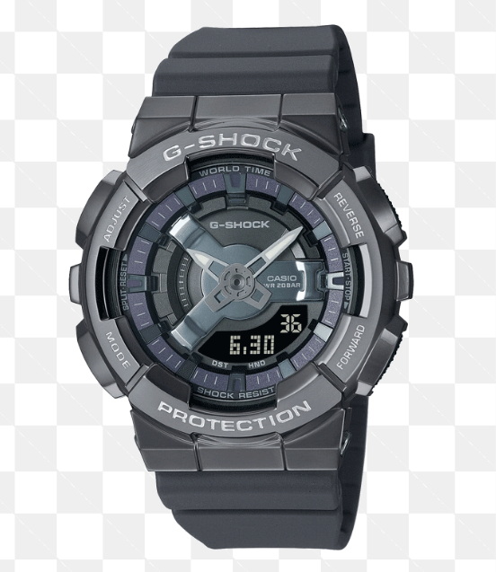 Casio G-Shock Metallic Grey Dial Resin Strap Men's Watch (Model: GA-201-1A)