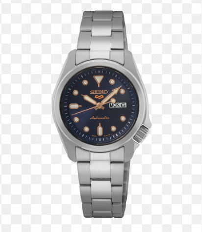 Seiko 5 Sports Mid-Size Blue Dial Stainless Steel Watch (Model: SRE003K1)