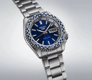 Seiko 5 Sports SKX Sports Style Blue Checkerboard Men's Watch (Model: SRPK65K1)