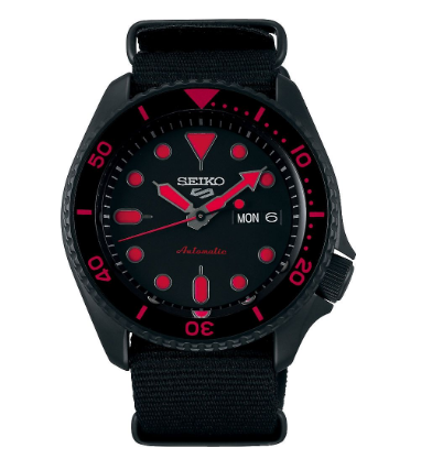 Seiko 5 Sports SKX Sports Style Black and Red Men's Watch (Model: SRPD83K1)