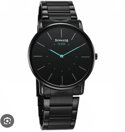 Sonata Sleek Quartz Analog Black Dial Stainless Steel Men's Watch (Model: SP70025NM01)