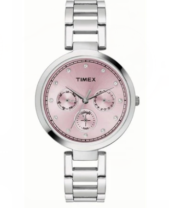 Timex Fria Light Blue Mother of Pearl Dial Stone-Studded Women's Watch (Model: TWEL14104)