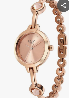 Titan Raga Viva Rose Gold Dial Metal Strand Link Strap Women's Watch (Model: NS2576WM02)