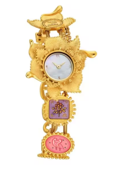 Titan Raga x Masaba Floral Motif Mother of Pearl Dial Gold Women's Watch (Model: NL95121YM01)