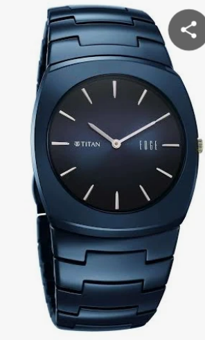Titan Edge Fumage Slim Blue Dial Ceramic Link Strap Men's Watch (Model: NR1815KC01)