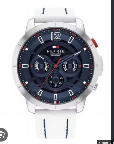 Tommy Hilfiger Luca Blue Dial White Silicone Men's Watch (Model: 1791890)