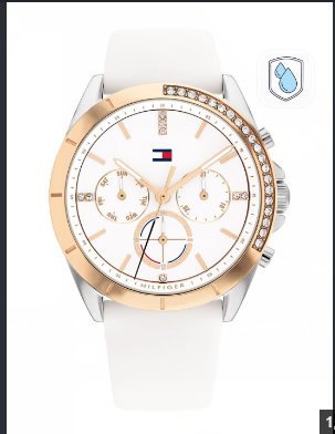 Tommy Hilfiger Kennedy White Dial White Silicone Women's Watch (Model: 1782389)