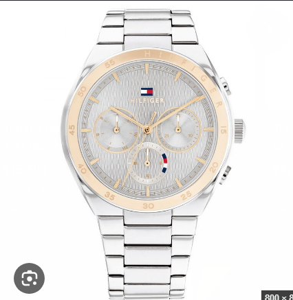 Tommy Hilfiger Iris Textured Silver Dial Stainless Steel Women's Watch (Model: 1782574)