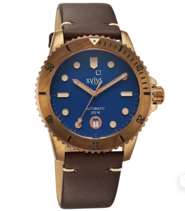 Xylys Men Mariana Swiss Automatic Blue Dial Brown Leather Watch (Model: CL10002AL01)