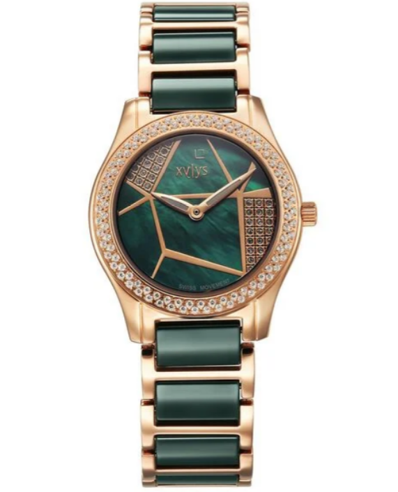 Xylys Shimmer Green Mother of Pearl Dial Ceramic Women's Watch (Model: CL9928WD04E)