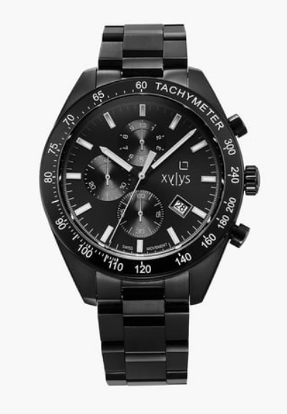 Xylys Men Sports Chronograph Black Dial Black Stainless Steel Watch (Model: CL40057NM01)