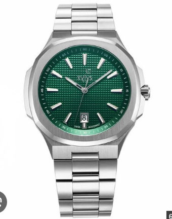 Xylys Men Mariana Green Waffle Dial Stainless Steel Watch (Model: CL10001SM04)